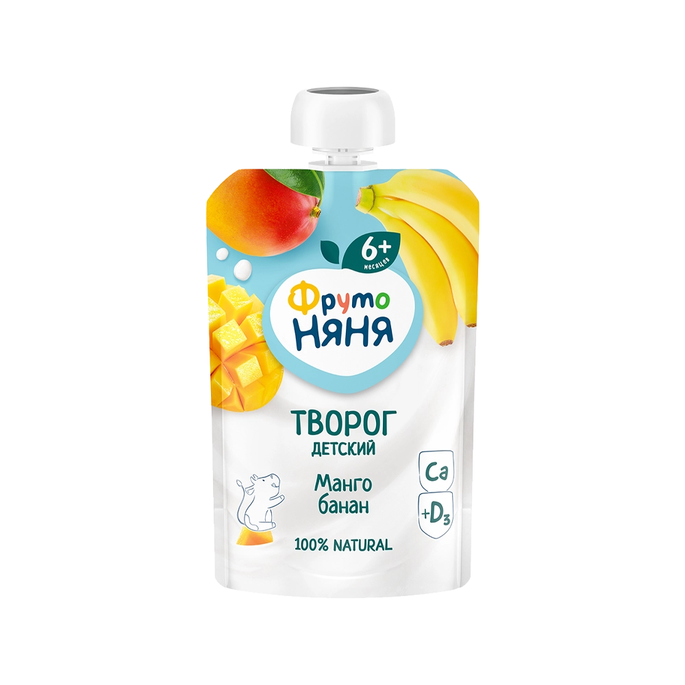 Творог с манго и бананом