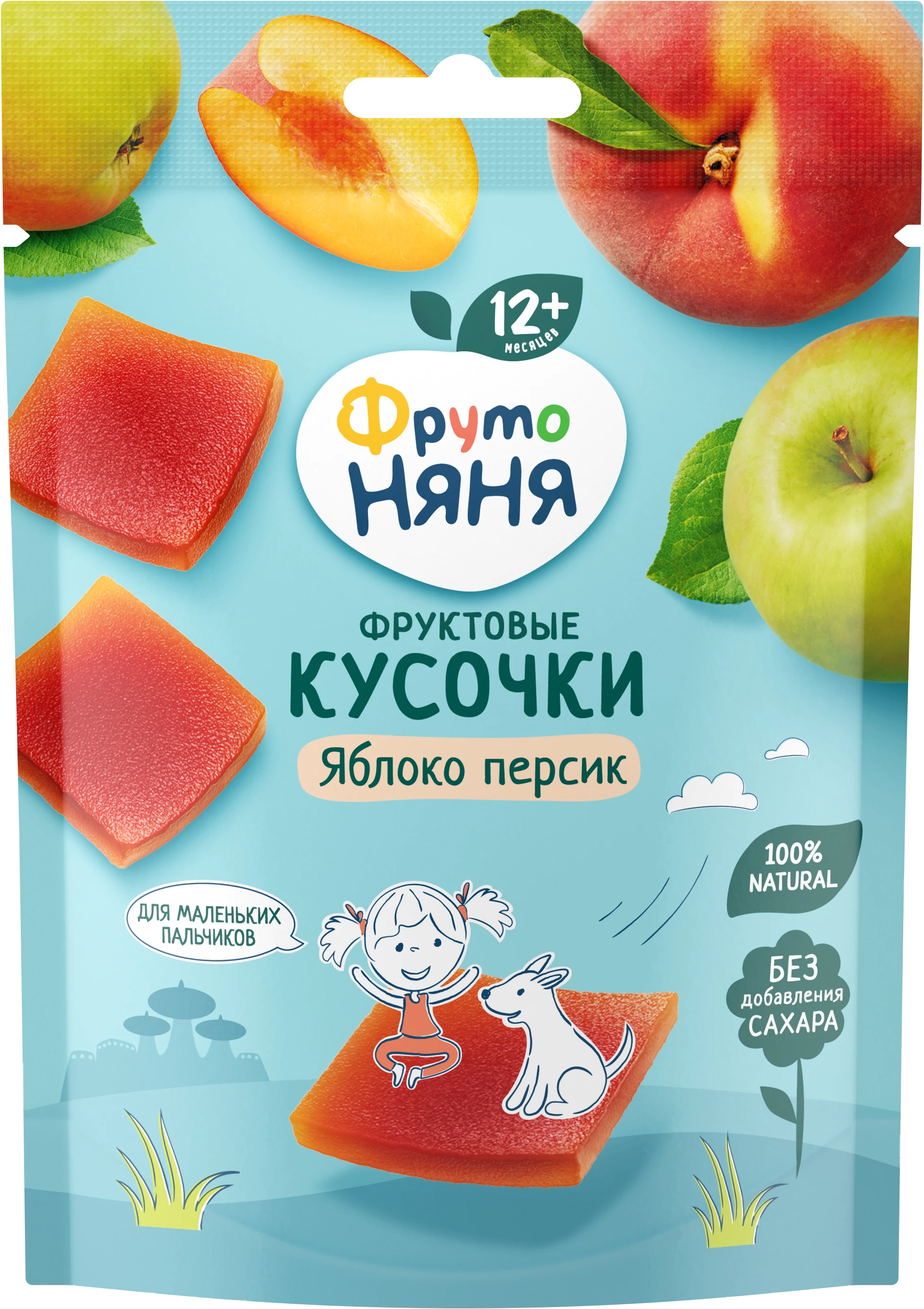 Фруктовые кусочки из яблок и персиков