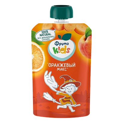 Пюре из яблок, персиков, моркови и апельсинов «оранжевый микс»