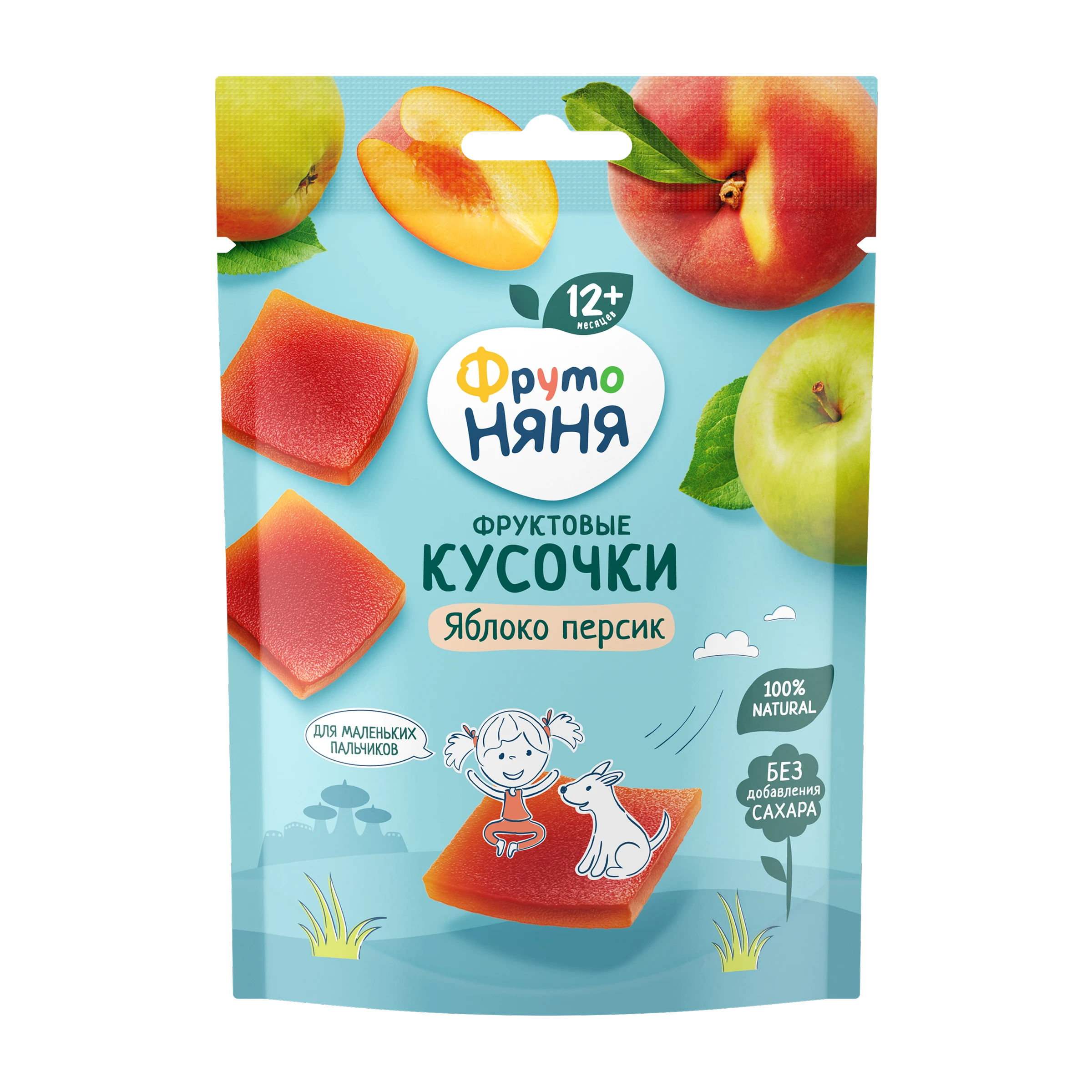 Фруктовые кусочки из яблок и персиков